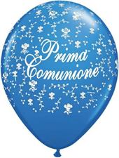 11RND ST PRIMA COMUNIONE FLOWER DARK BLUE     1BAG=100PZ MC50