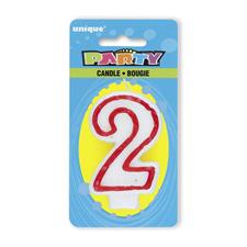 DELUXE NUMERAL HAPPY BIRTHDAY CANDLE #2 6PZ MC360