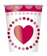 8 RADIANT HEARTS 9 OZ. CUPS     12PZMC.72