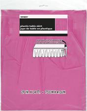 HOT PINK SOLID PLASTIC TABLE SKIRT, 29X14FT PZ.  MC. 72