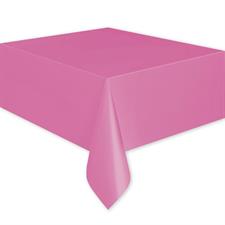 HOT PINK SOLID RECTANGULAR PLASTIC TABLE COVER, 54X108 PZ.  MC. 14
