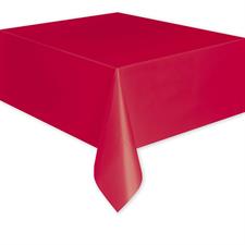 RUBY RED SOLID RECTANGULAR PLASTIC TABLE COVER, 54X108 PZ.  MC. 14