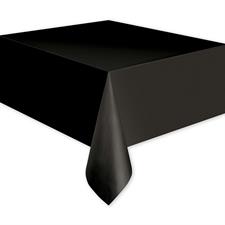 BLACK SOLID RECTANGULAR PLASTIC TABLE COVER, 54X108 PZ.  MC. 144