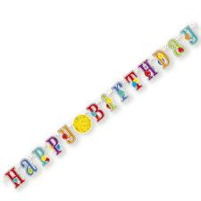 HAPPY BIRTHDAY JUMBO JOINTED BANNER WITH NUMBER STICKERS PZ.  MC. 72