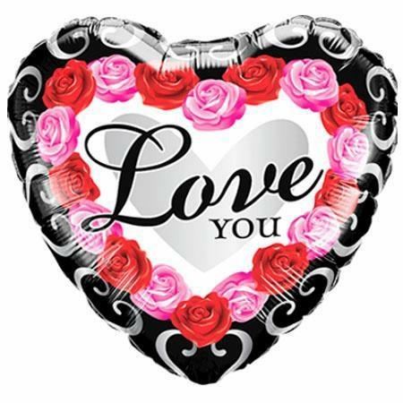 18 HEART LOVE YOU RED ROSE FRAME             5PZ MC100