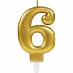 NUMBER CANDLE 6 SPARKLING CELEBRATIONS GOLD HEIGHT 9.3 CM PZ. 12 MC.