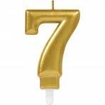 NUMBER CANDLE 7 SPARKLING CELEBRATIONS GOLD HEIGHT 9.3 CM PZ. 12 MC.