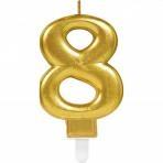 NUMBER CANDLE 8 SPARKLING CELEBRATIONS GOLD HEIGHT 9.3 CM PZ. 12 MC.
