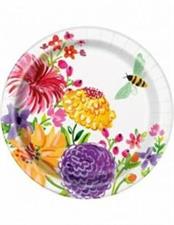 PAINTED SPRING FLORAL ROUND 7 DINNER PLATES, 8CT PZ. 12 MC.72