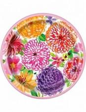 PAINTED SPRING FLORAL ROUND 9 DINNER PLATES, 8CT  PZ. 12 MC.72