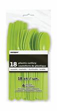 NEON GREEN SOLID ASSORTED PLASTIC CUTLERY, 18CT PZ. 12 MC.72
