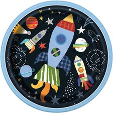 EU OUTER SPACE ROUND 9 DINNER PLATES, 8CT PZ.  MC. 72