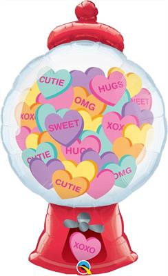 43 S/SHAPE CANDY HEARTS GUMBALL MACHINE   5PZMC50