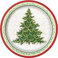 CLASSIC CHRISTMAS TREE ROUND    1PZ.MC144 BANQUET PLATES 10.25,8CT